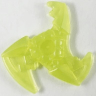 Lego shuriken, průhledná neonově zelená (73766a TRANS-NEON GREEN)